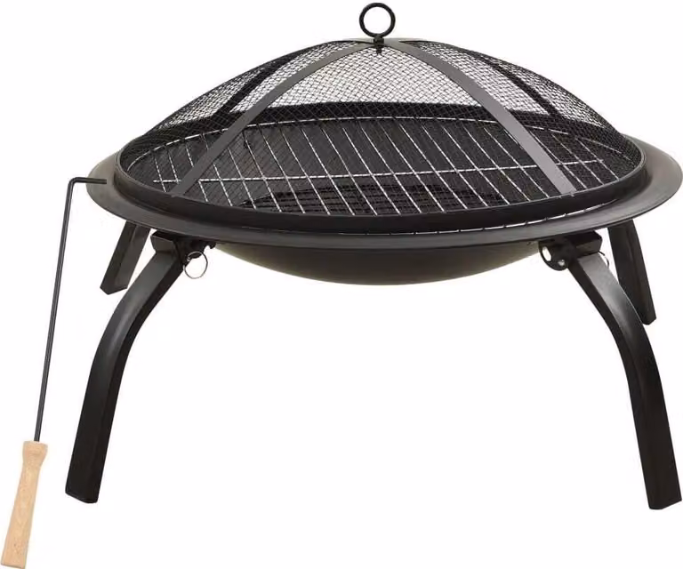Braciere e Barbecue 2 in 1 con Attizzatoio 56x56x49 cm Acciaio