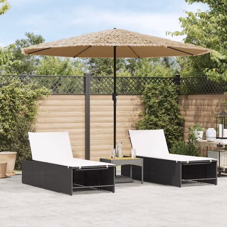 Maison Exclusive - Ombrellone con luci LED e palo in acciaio, color marrone, dimensioni 324x324x247 cm