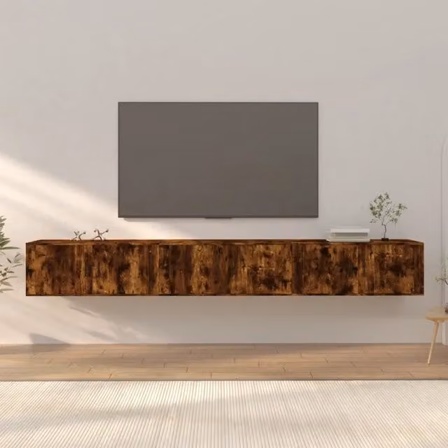Mobili Porta TV a Parete 3 pz-Credenza per TV Rovere Fumo 100x34,5x40 cm
