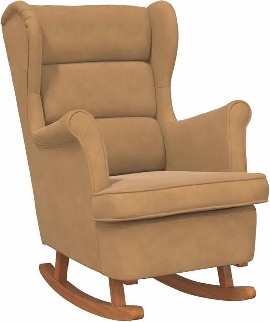 Sedia a dondolo con schienale alto in velluto marrone CFW6319736