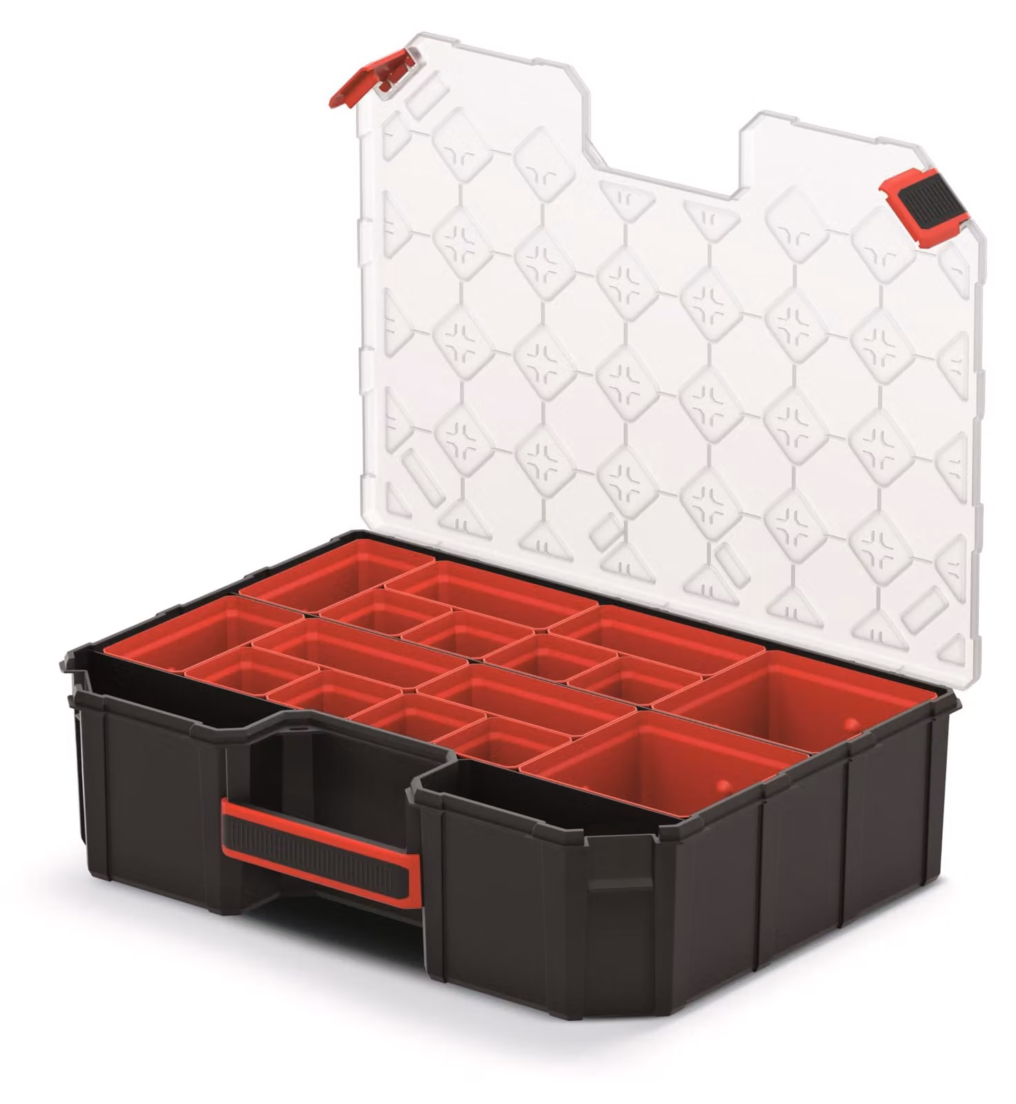 Scatola assortimento di dimensioni 390x284x60 mm, contenente 12 vaschette interne