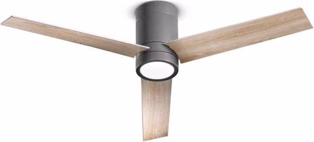 Ventilatore da Soffitto con luce Perenz 7185 GR CT Nero - Ø 132 cm, 3 Pale, 6 Velocità, Motore DC 40W, Silenzioso