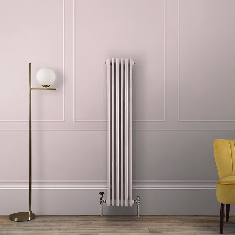 Radiatore Tradizionale Verticale a Doppia Colonna - Rosa (Rose Petal Pink) - 1500mm x 290mm - Regent