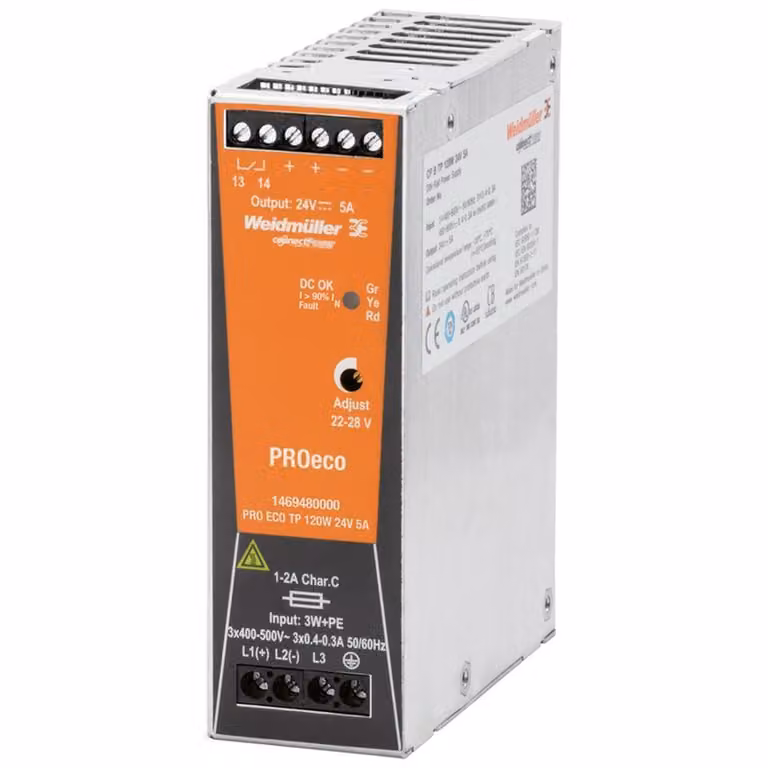 Alimentatore Weidmüller PRO ECO 120W 24V 5A 1469480000