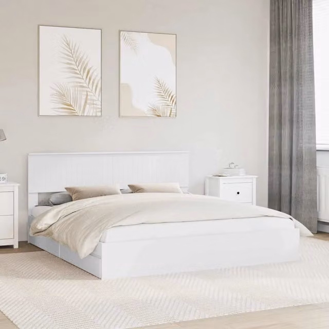 Letto con Contenitore Bianco 180 x 200 cm Legno ingegnerizzato 3410770