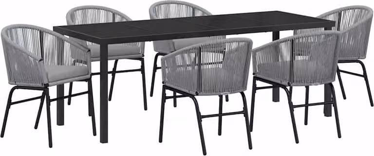 Set da Pranzo per Giardino 7 pcs Antracite