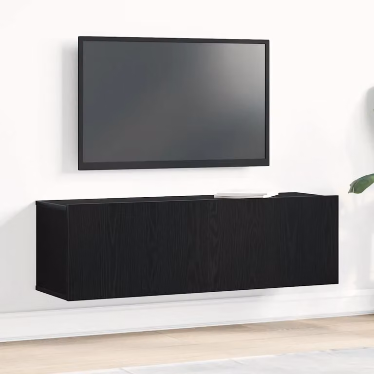 Mobile TV vidaXL moderno in legno ingegnerizzato nero L 100 x P 30 x H 30 cm