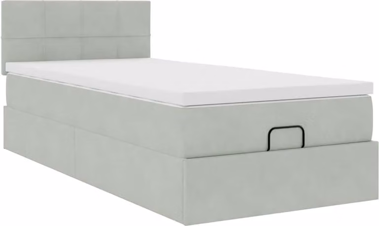 Struttura Letto Pouf con Materasso 100x200 cm Velluto