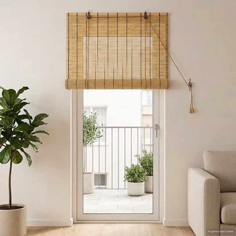 Tenda a rullo vidaXL in tessuto beige e marrone, resistente ai raggi UV, L: 60 cm, H: 220 cm