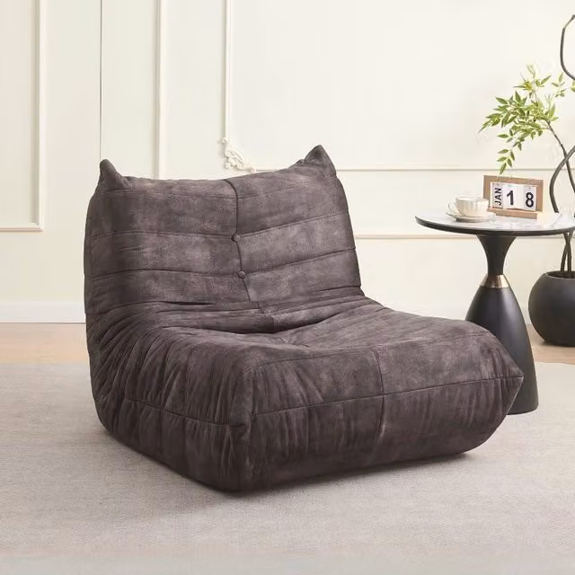 Poltrona relax Horace Veriaffari in tessuto grigio scuro con imbottitura in schiuma L: 102 cm, P: 87 cm, H: 70 cm