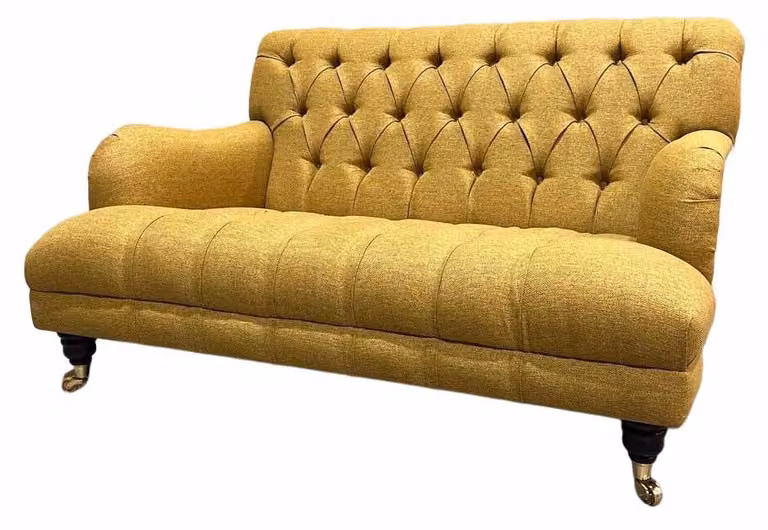 Gelb Chesterfield Sofa Polster Garnitur 1,5 Sitz Sofas Klassisch Einsitzer