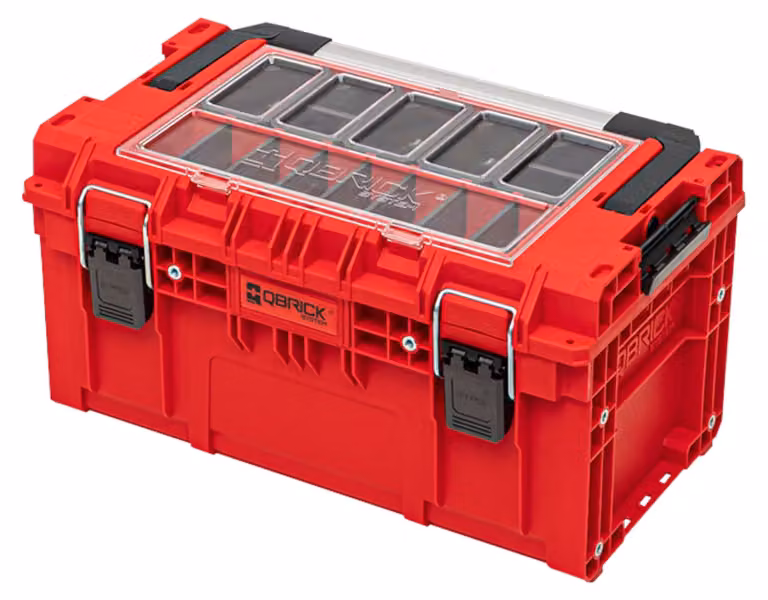 Qbrick System PRIME Toolbox 250 Expert RED ULTRA HD Custom con organizzatore impilabile 535 x 327 x 277 mm 26 l IP66 con 5 intarsi e 10 divisori