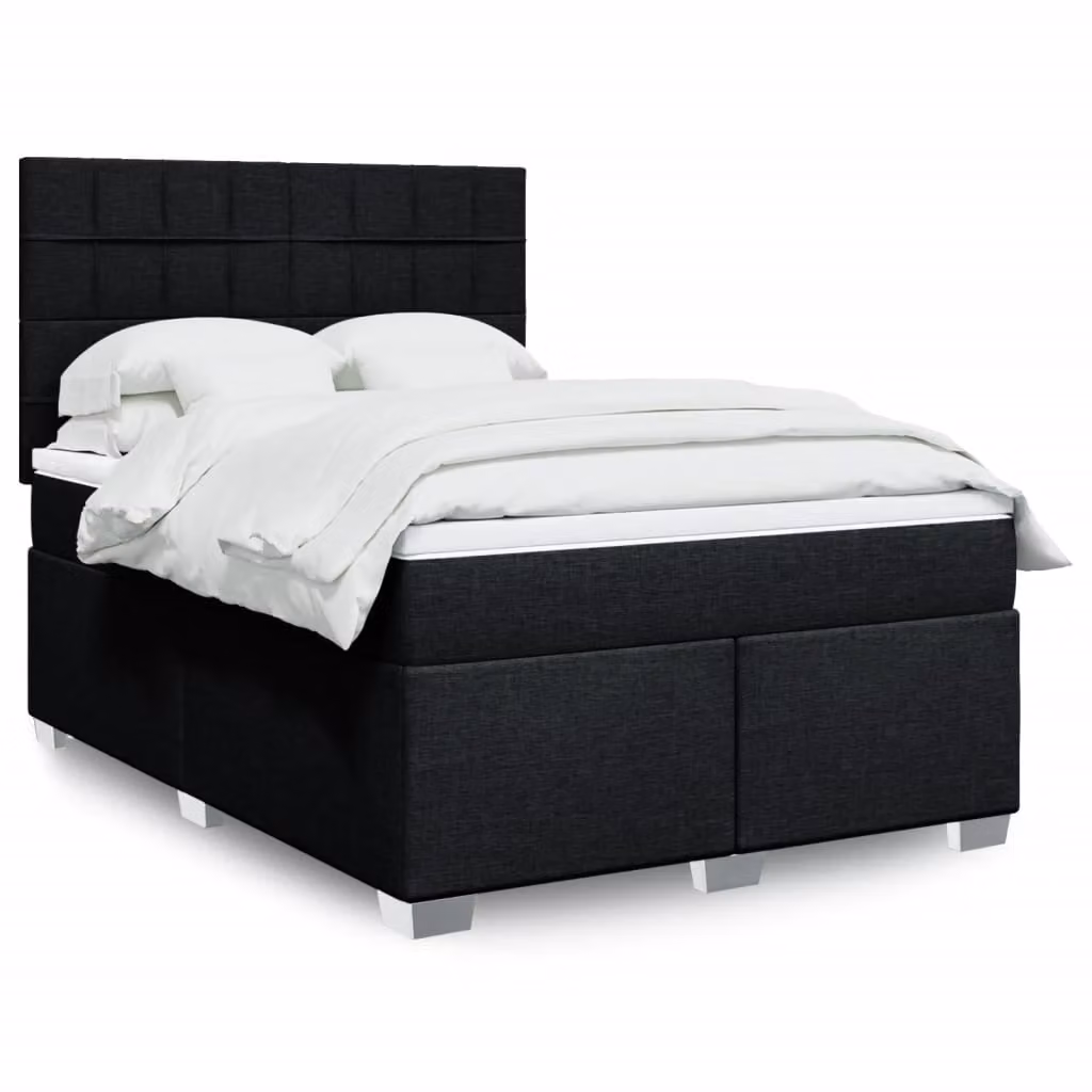 vidaXL Letto Ibrido con Materasso a Molle Insacchettate e Struttura in Legno di Pino, L 160 x P 200 cm, Nero e Bianco – 1