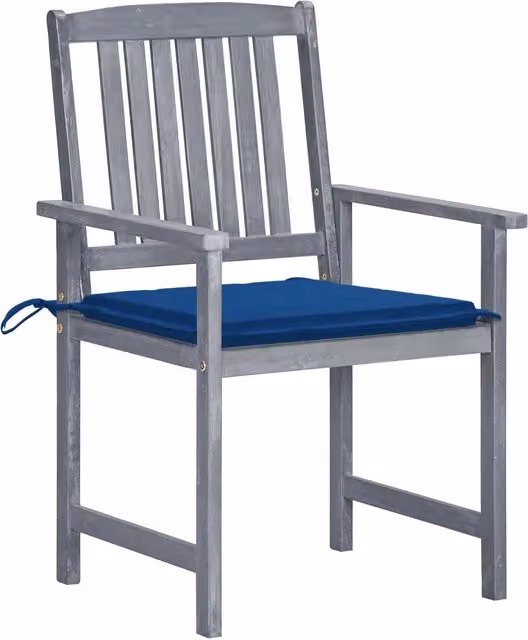 Sedie da Giardino con Cuscini 8 pz in Massello di Acacia Grigie 3078232