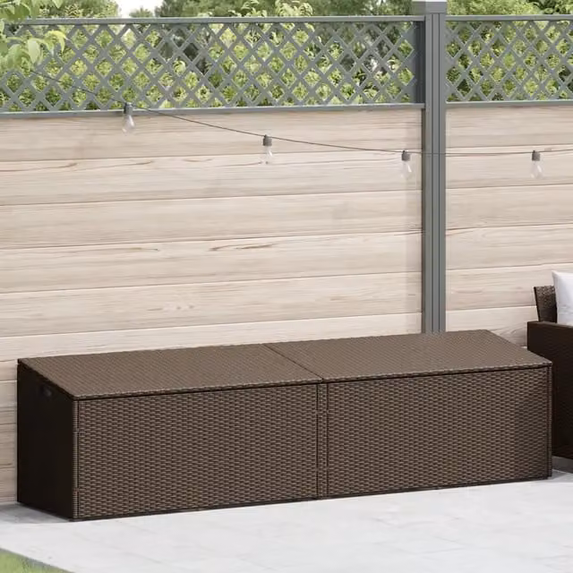 Baule da Giardino Marrone 220x50x58 cm in Polyrattan CFW7496321