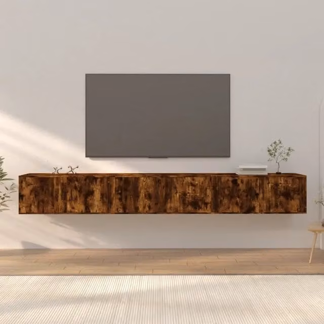 Mobili Porta TV a Parete 3 pz Rovere Fumo 100x34,5x40 cm 3188379