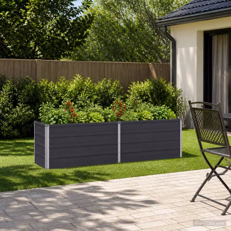 Letto rialzato da giardino vidaXL in metallo Antracite L: 160 cm, P: 40 cm, H: 55 cm