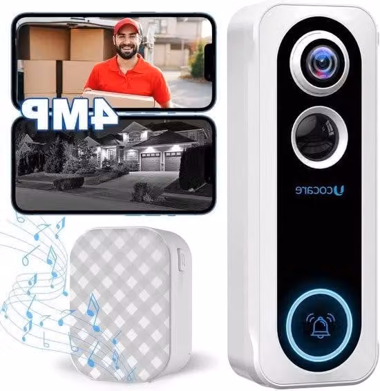 Telecamera di videosorveglianza wireless compatibile con smartphone per l'illuminazione domestica, con visione notturna e doppia funzione audio