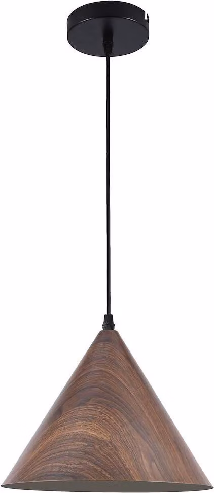 Lampada a sospensione Bosco in legno scuro e nero, 1xE27x40W, metallo, dimensioni: 150x30x30 cm, IP20, Milagro