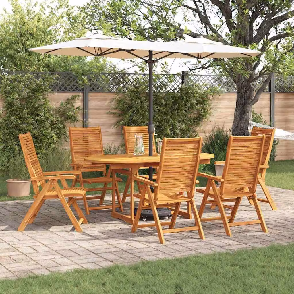 Maison Exclusive - Set da pranzo per esterno, 7 pezzi, legno massello di acacia, color marrone