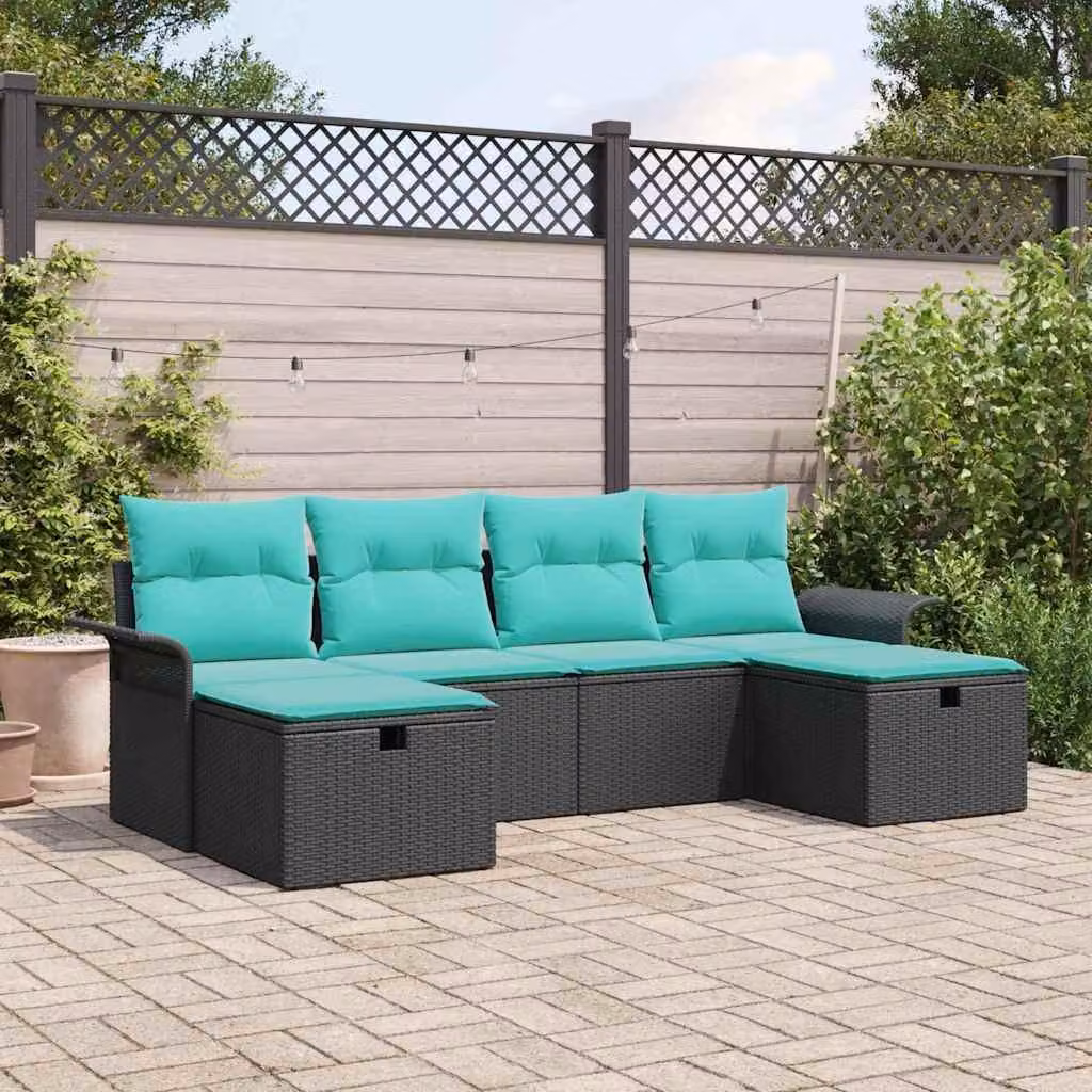 Maison Exclusive - Set da giardino con divano e 6 sedie, in rattan sintetico