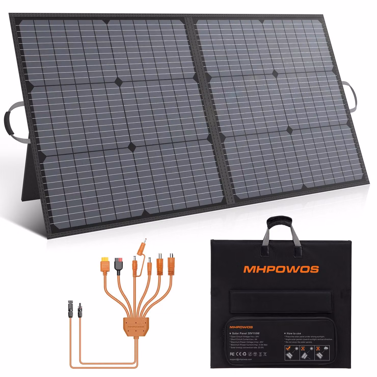 Pannello solare, design portatile, alta efficienza, pannello solare da 110W