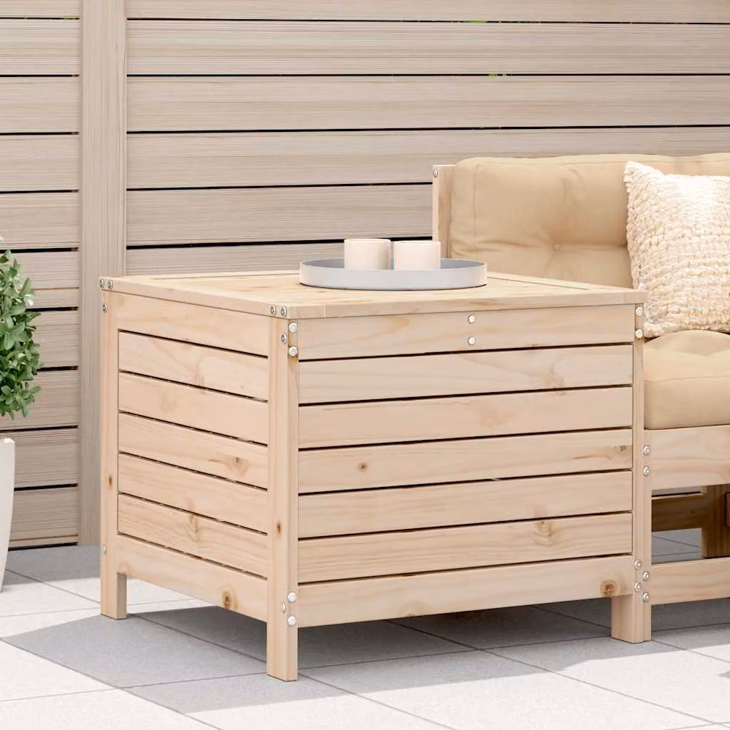 vidaXL Poggiapiedi da Giardino in Legno di Pino Marrone L: 62 cm, P: 63,5 cm, H: 53,5 cm