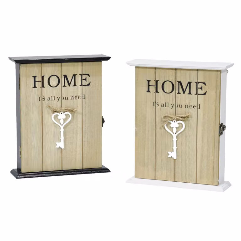 Vestiamo Casa - Cassetta portachiavi in legno marrone con 6 posti - H 24 x L 20 x P 6 cm