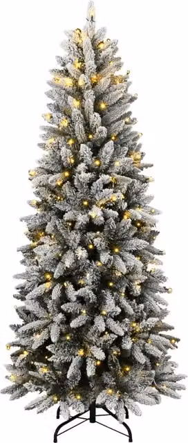 Albero di Natale | Decorazioni natalizie Artificiale con 300 LED e Neve Floccata 210 cm