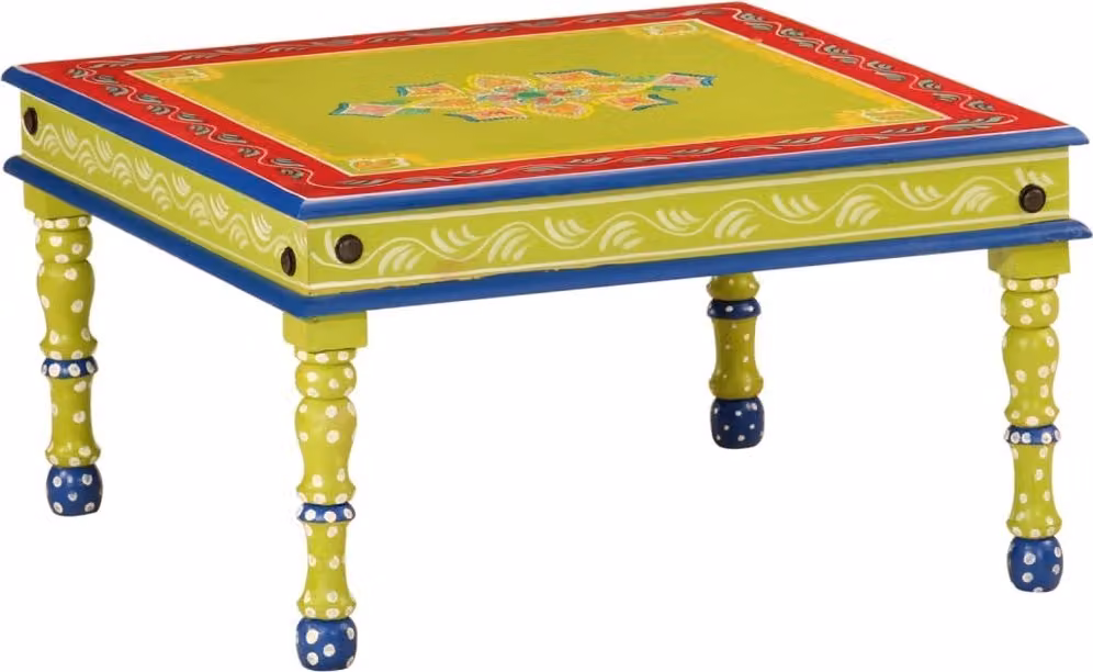 Maison Exclusive - Tavolino verde, dipinto a mano, in legno massello di mango