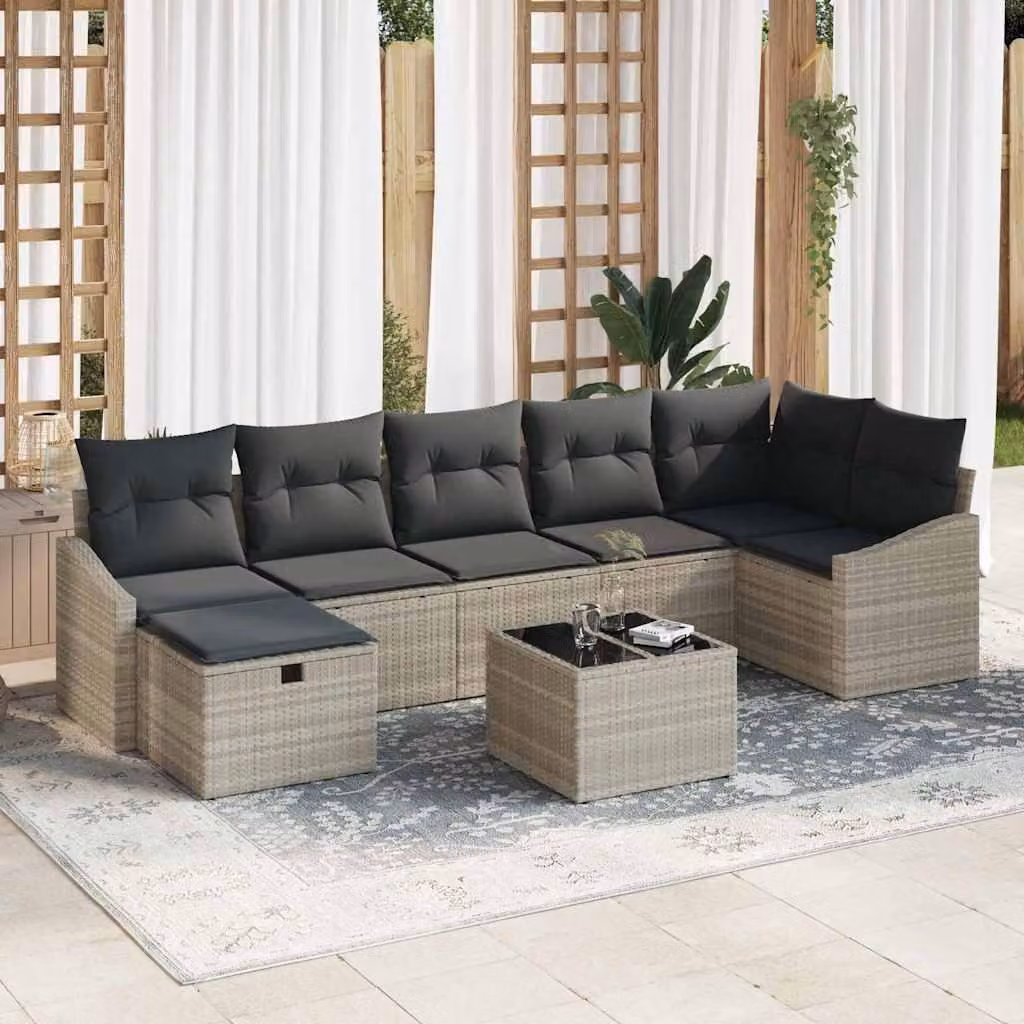 Maison Exclusive - Set di divani da salotto, 8 pezzi, in rattan sintetico