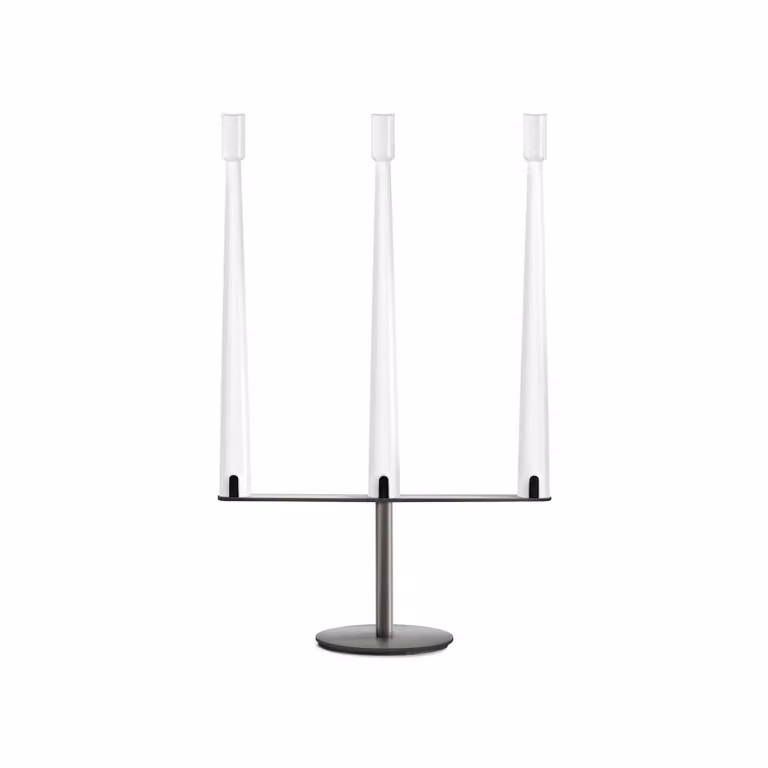 Nemo Lampada da tavolo LED Sorrento, bianca, a 3 luci, USB dimmerabile, Bianco / Opale, Soggiorno / Sala da pranzo, Alluminio, Moderno