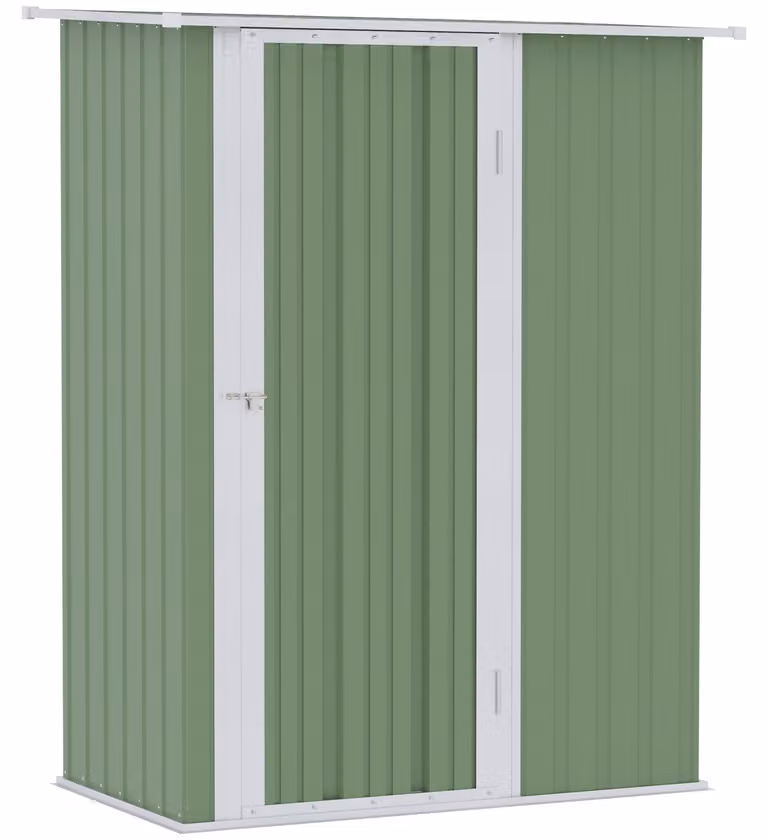 Moonbite, capanno per attrezzi di 142 x 84 x 189 cm, realizzato in acciaio ondulato. Casotto da giardino con serratura sulla porta e tetto inclinato, resistente agli agenti atmosferici, con spazio per riporre gli attrezzi. Materiale: acciaio. Colore: verd