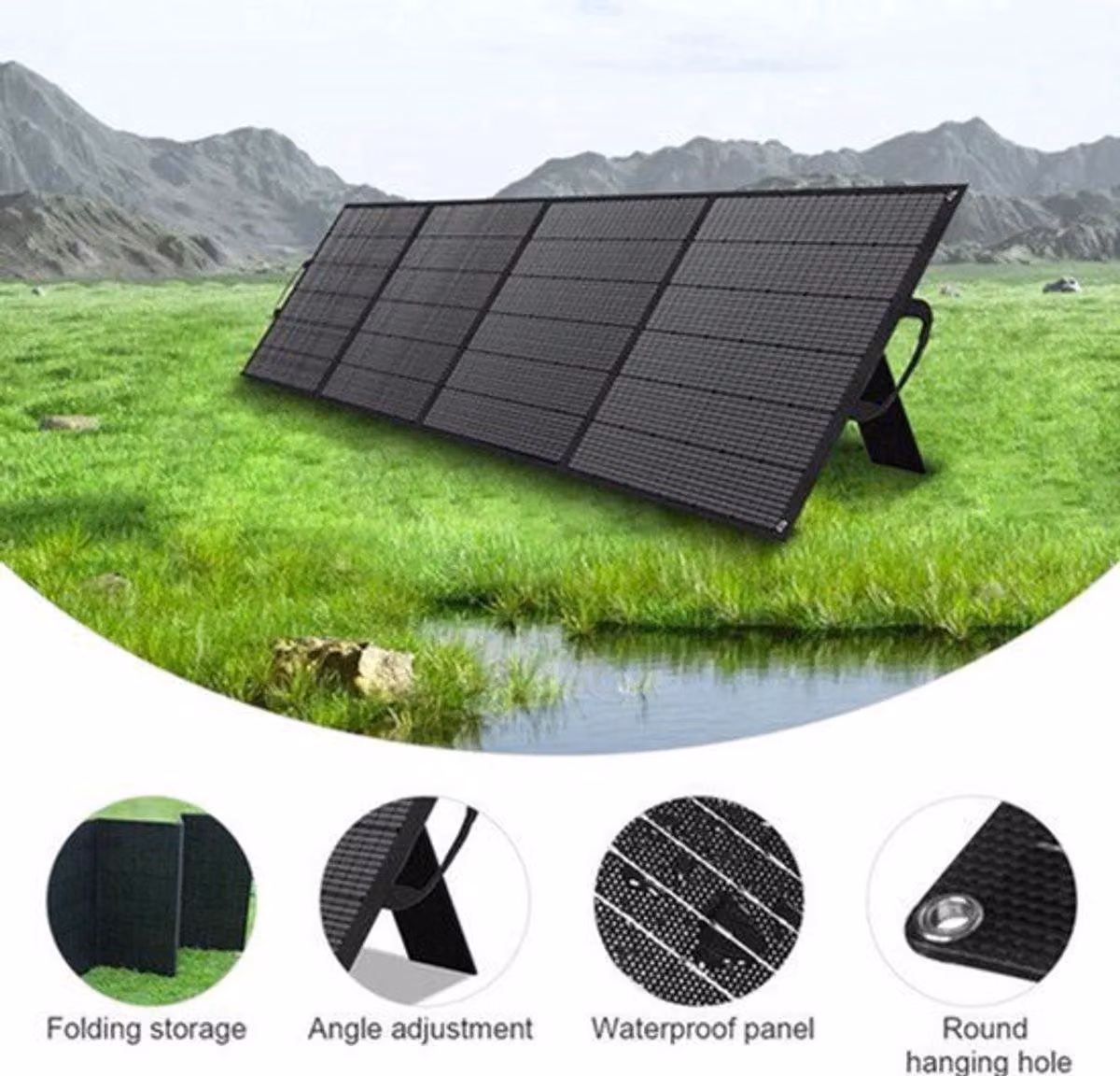 Pannello solare portatile da 400 W - Alta efficienza - Pieghevole - Impermeabile - Per uso esterno