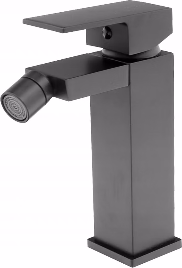 Granitan - Miscelatore bidet - Rubinetto bagno altezza 17,5 cm - Rubinetto nero - CUBE