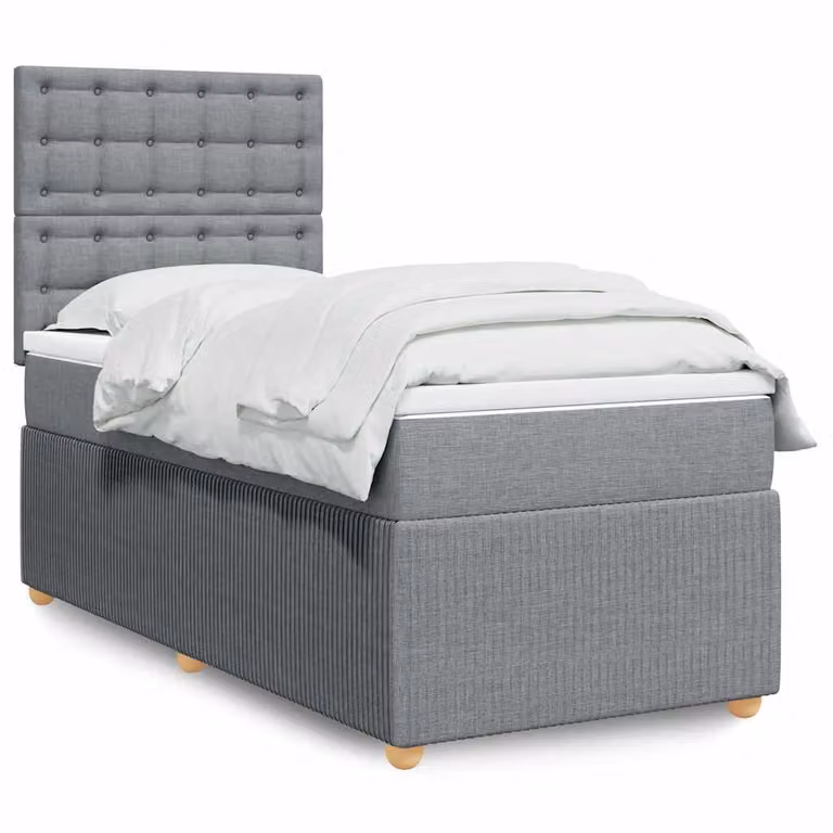 vidaXL Letto Ibrido con Materasso Grigio e Bianco L/P/H: 90 x 200 cm