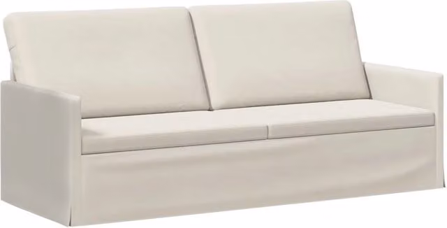 Divano a 3 posti moderno vidaXL in velluto beige con struttura in metallo L: 190 cm, P: 81 cm, H: 82 cm