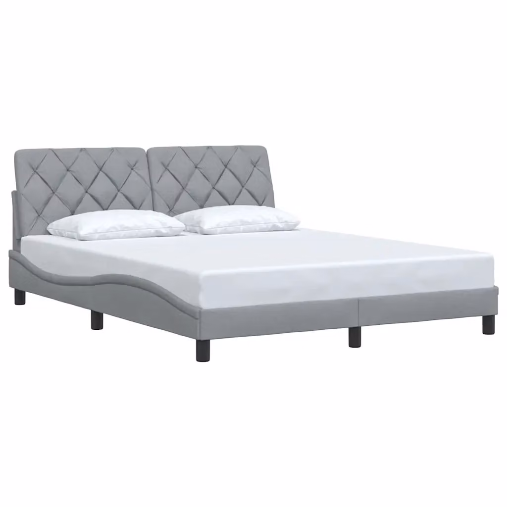 Giroletto vidaXL in tessuto Grigio con doghe in legno L/P: 160 x 200 cm – 2