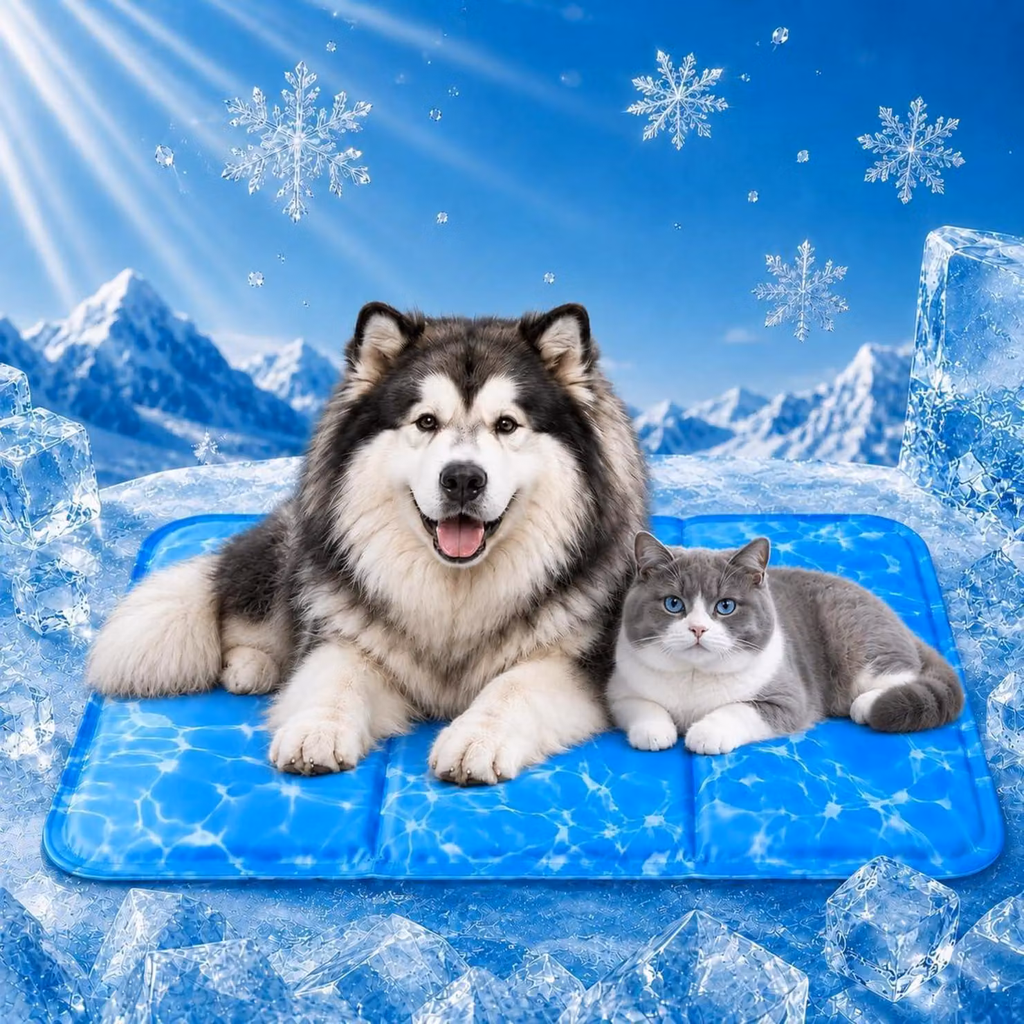Tappetino refrigerante per cani e gatti, 120x80 cm, con gel, rivestito in tessuto Oxford, auto-refrigerante, extra spesso, taglia XXL