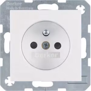 Berker 6768761909 Presa con polo di protezione, bianco polo opaco, Berker S.1/B.3/B.7