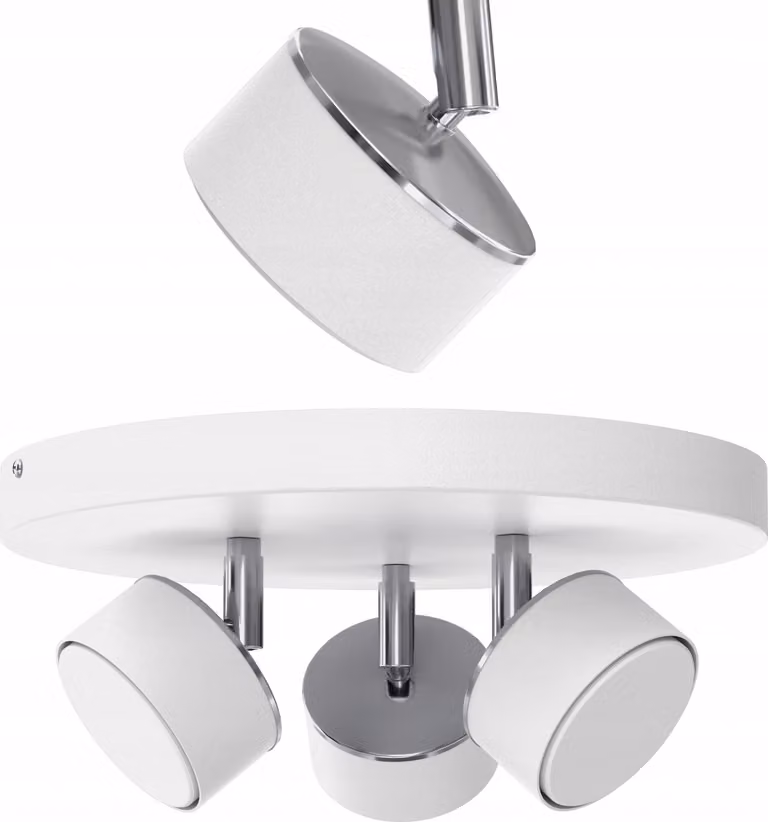 Plassa Plafonniere Spotlight Bianco Cromo Led Mobile Gx53 Polacco 3 Punti Lampada