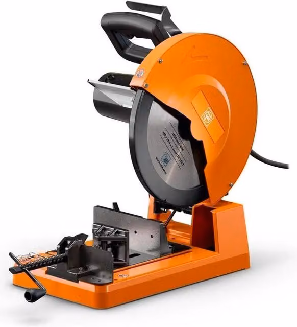 Troncatrice per metallo FEIN MKAS 355, potenza 1800 W, diametro lama 355 mm, angolo regolabile 0°-45°, colore nero e arancione