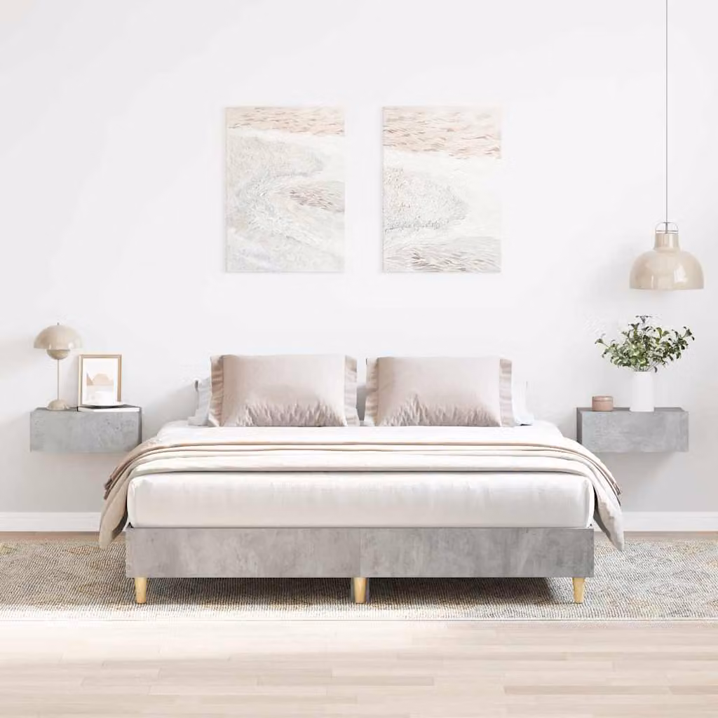 vidaXL Giroletto senza Materasso in Truciolato Grigio Cemento L/P/H: 203 x 150 x 25 cm