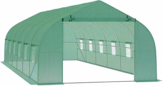 Serra tunnel professionale XL - 800x300x200 cm - Acciaio e PE resistenti ai raggi UV - 12 finestre di ventilazione
