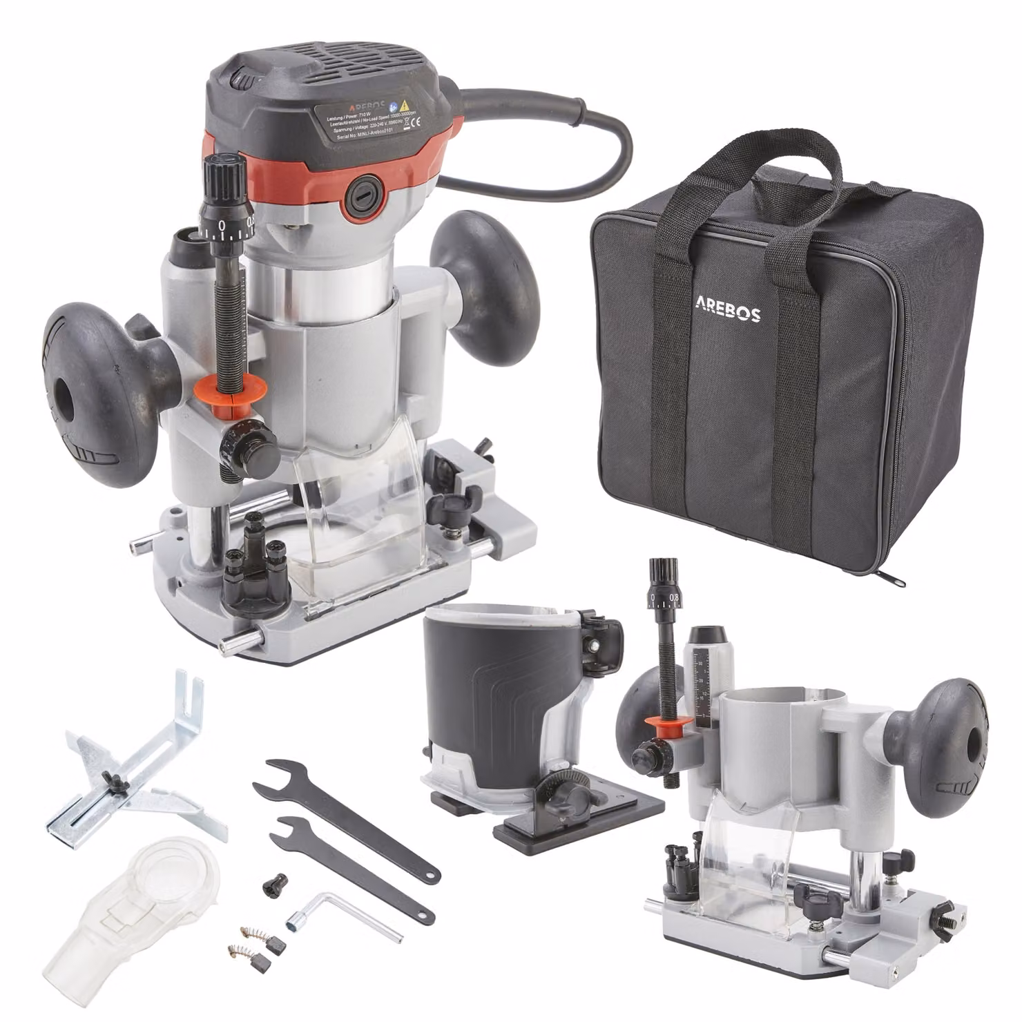 Pantografo AREBOS 710 W 6 velocità, base a tuffo e blocco mandrino trimmer