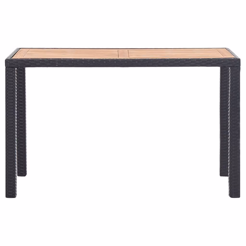 vidaXL Tavolo da giardino nero e marrone 123x60x74 cm in legno massiccio di acacia