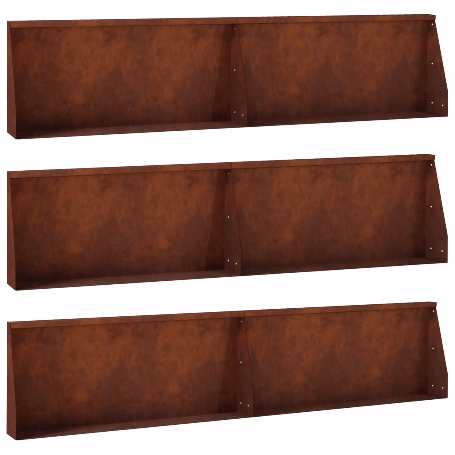 Set di 6 pezzi muro di contenimento vidaXL in acciaio Corten marrone L: 100 cm, H: 50 cm, P: 12 cm