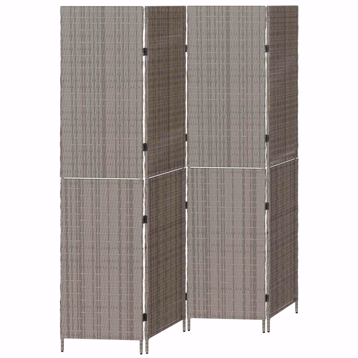Divider per stanze vidaXL in rattan sintetico grigio, H: 195 cm x L: 180 cm