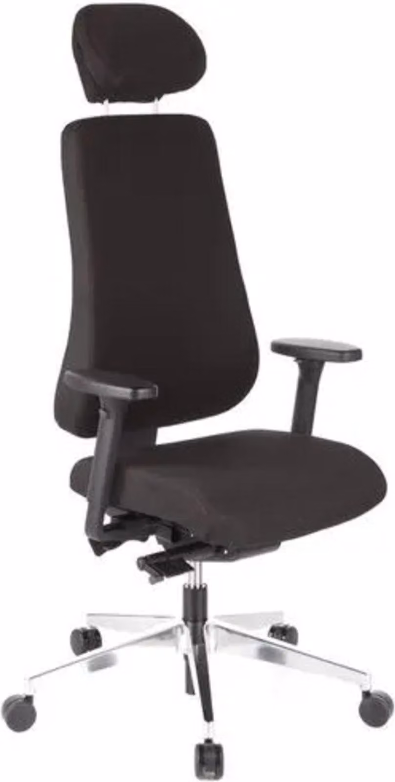 Sedia da ufficio / poltrona direzionale Pro-Tec 400 tessuto nero alluminio lucido