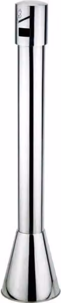 Posacenere da esterno con serratura e base conica in acciaio inox color argento TOP EVENTI STORE H: 110 cm, L: 24,3 cm, P: 24,3 cm